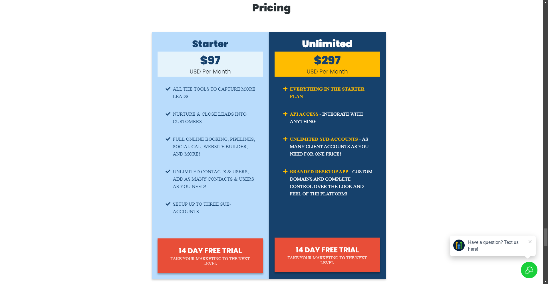 GOHIGHLEVEL PRICING