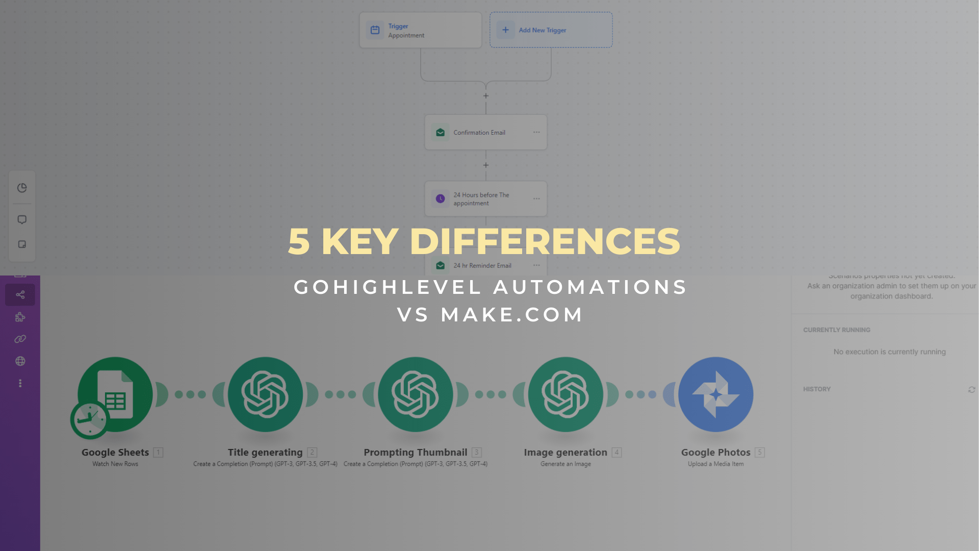 5 Key Differences: GoHighLevel Automations vs Make.com